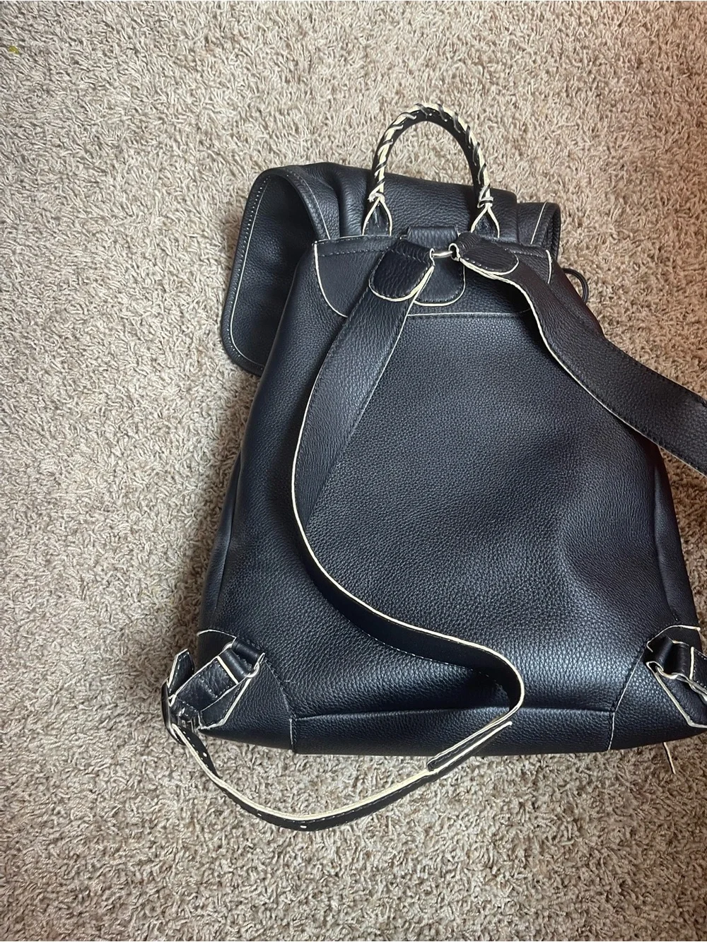 Balenciaga BRAN NEW Black Leather Backpack with Silver Hardware